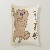 Happy Pekingese Dog Lover I Woof You Paws アクセントクッション (正面(垂直))