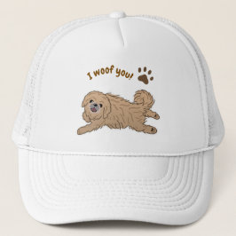 Happy Pekingese Dog Lover I Woof You Paws キャップ