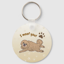 Happy Pekingese Dog Lover I Woof You Paws キーホルダー