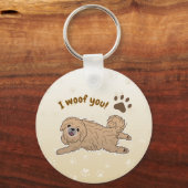 Happy Pekingese Dog Lover I Woof You Paws キーホルダー (裏面)