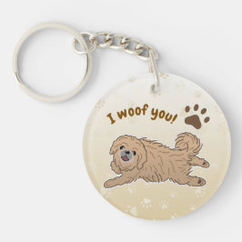 Happy Pekingese Dog Lover I Woof You Paws キーホルダー