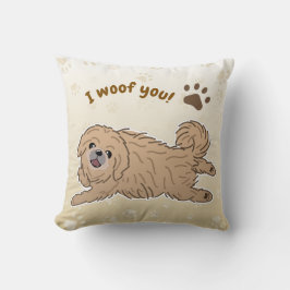 Happy Pekingese Dog Lover I Woof You Paws クッション