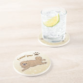 Happy Pekingese Dog Lover I Woof You Paws コースター (側面)