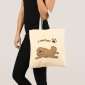 Happy Pekingese Dog Lover I Woof You Paws トートバッグ (正面(商品))