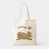 Happy Pekingese Dog Lover I Woof You Paws トートバッグ (裏面)