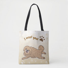 Happy Pekingese Dog Lover I Woof You Paws トートバッグ