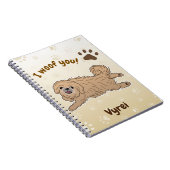 Happy Pekingese Dog Lover I Woof You Paws ノートブック (右側)