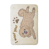 Happy Pekingese Dog Lover I Woof You Paws バスマット (正面縦)