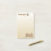Happy Pekingese Dog Lover I Woof You Paws ポストイット (デスク上)
