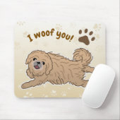 Happy Pekingese Dog Lover I Woof You Paws マウスパッド (マウス)
