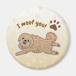 Happy Pekingese Dog Lover I Woof You Paws マグネット