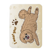 Happy Pekingese Dog Lover I Woof You Paws マグネット (縦)