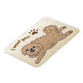 Happy Pekingese Dog Lover I Woof You Paws マグネット (左側)