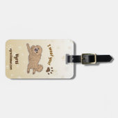 Happy Pekingese Dog Lover I Woof You Paws ラゲッジタグ (正面横)
