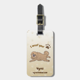 Happy Pekingese Dog Lover I Woof You Paws ラゲッジタグ