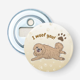Happy Pekingese Dog Lover I Woof You Paws 栓抜き