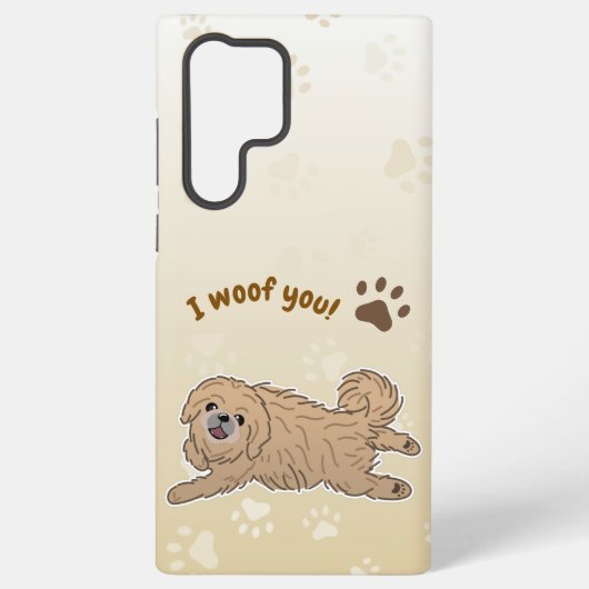 Happy Pekingese Dog Lover I Woof You Paws Samsung Galaxyケース (裏面)