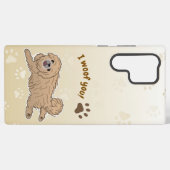 Happy Pekingese Dog Lover I Woof You Paws Samsung Galaxyケース (裏面横)