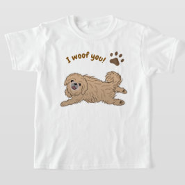 Happy Pekingese Dog Lover I Woof You Paws Tシャツ