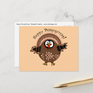 Happy PengsGiving Turkey シーズンポストカード