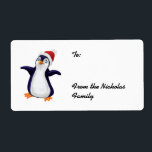Happy Penguin Christmas Present labels(L) ラベル<br><div class="desc">クリスマスプレゼントに貼り付くのに最適なハッピーペンギンのラベル。その他のカスタマイズオプションについては、</div>