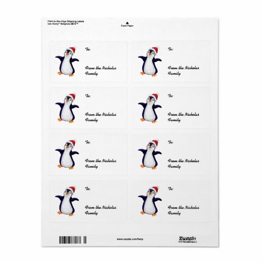Happy Penguin Christmas Present labels(L) ラベル (フルシート)