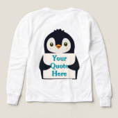 Happy penguin holding a sign to personalize (デザイン背面)