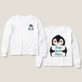 Happy penguin holding a sign to personalize (デザイン 正面＆背面)