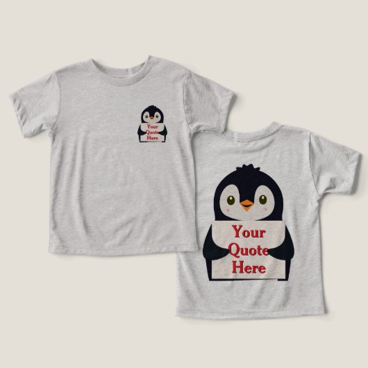 Happy penguin holding a sign to personalize (デザイン正面&裏面)
