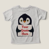 Happy penguin holding a sign to personalize (デザイン裏面)