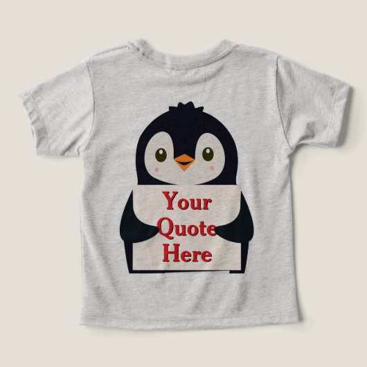 Happy penguin holding a sign to personalize (デザイン裏面)