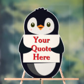 Happy penguin holding a sign to personalize アクリルサイン (ニュートラル)