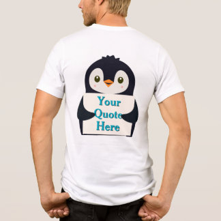 Happy penguin holding a sign to personalize トライブレンドＴシャツ