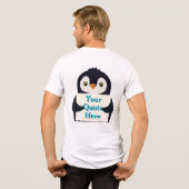 Happy penguin holding a sign to personalize トライブレンドＴシャツ (裏面全面)