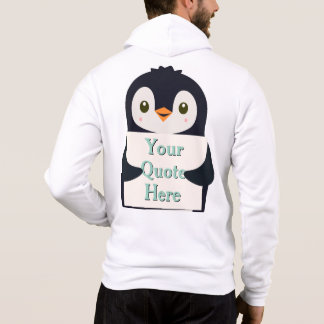 Happy penguin holding a sign to personalize パーカ