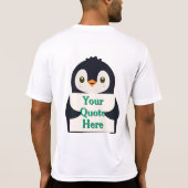 Happy penguin holding a sign to personalize tシャツ (裏面)