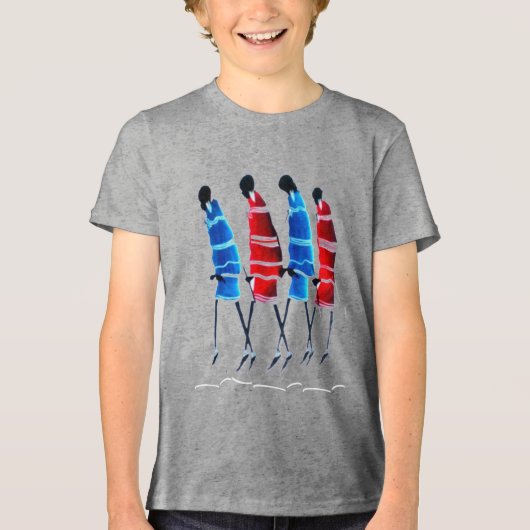 Happy People Maasai Art: Street Style | cultural  トライブレンドＴシャツ (正面)
