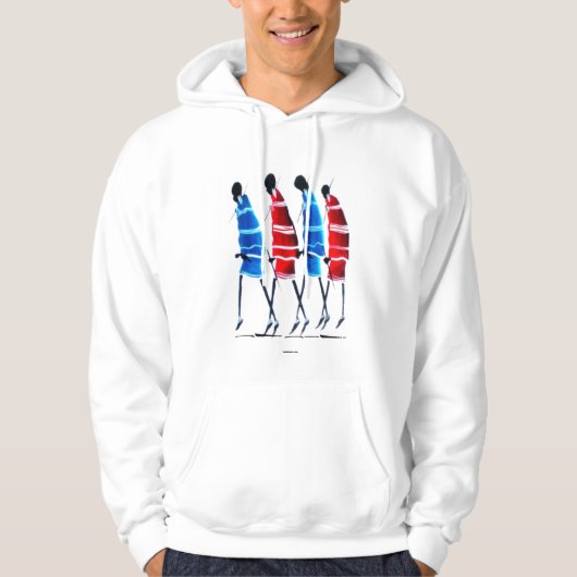 Happy People Maasai Warriors Walking Art Print パーカ (正面)