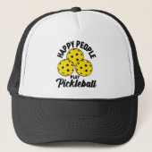 Happy People Play Pickleball funny pickleball キャップ (正面)