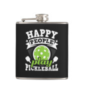Happy People Play Pickleball - Paddleball Player フラスク (正面)