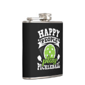 Happy People Play Pickleball - Paddleball Player フラスク (右)