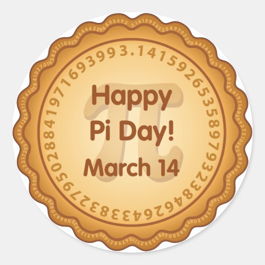 Happy Pi Dayのステッカー! ラウンドシール (正面)