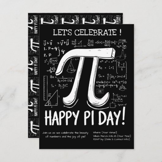 Happy Pi Dayはがき – おもしろい数学 ポストカード (正面/裏面)
