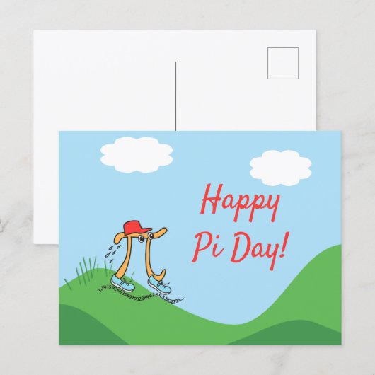 Happy Pi Dayはがき ポストカード (正面/裏面)