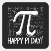 Happy Pi Dayステッカー – 数学ラバーギフト – Piシンボル スクエアシール (正面)