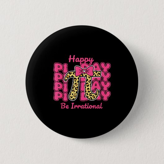 Happy Pi Day 不合理な円周率の数字のシンボルボウマ 缶バッジ (正面)