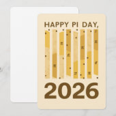 Happy Pi Day 2026 レトロ ミニマル 数学デザイン ポスター 招待状 (正面/裏面)