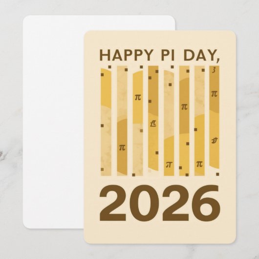 Happy Pi Day 2026 Retro Minimal Math Design Poster 招待状 (正面/裏面)
