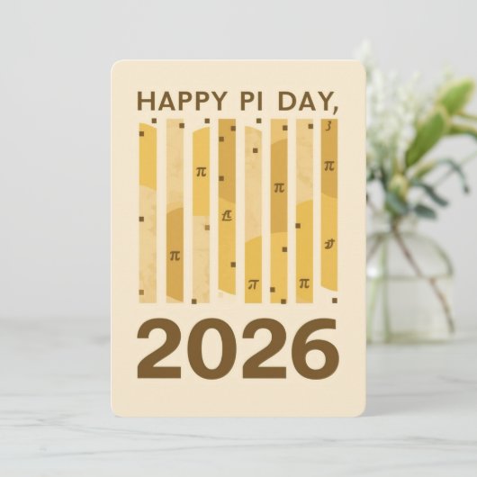 Happy Pi Day 2026 Retro Minimal Math Design Poster 招待状 (スタンド正面)