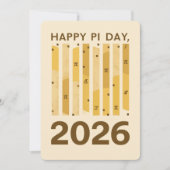 Happy Pi Day 2026 Retro Minimal Math Design Poster 招待状 (正面)